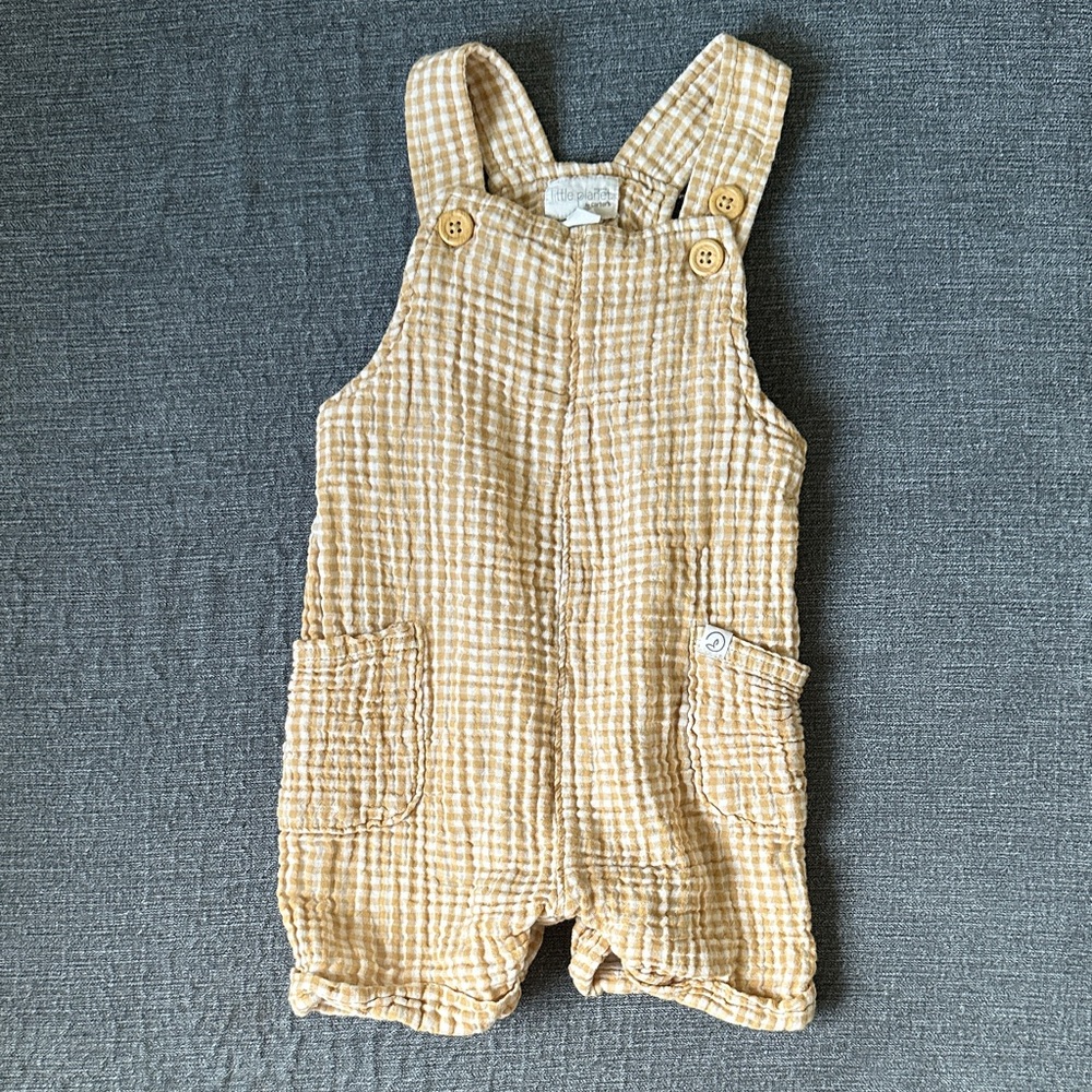 Carter’s Little Planet Organic Gauze Gingham Overalls